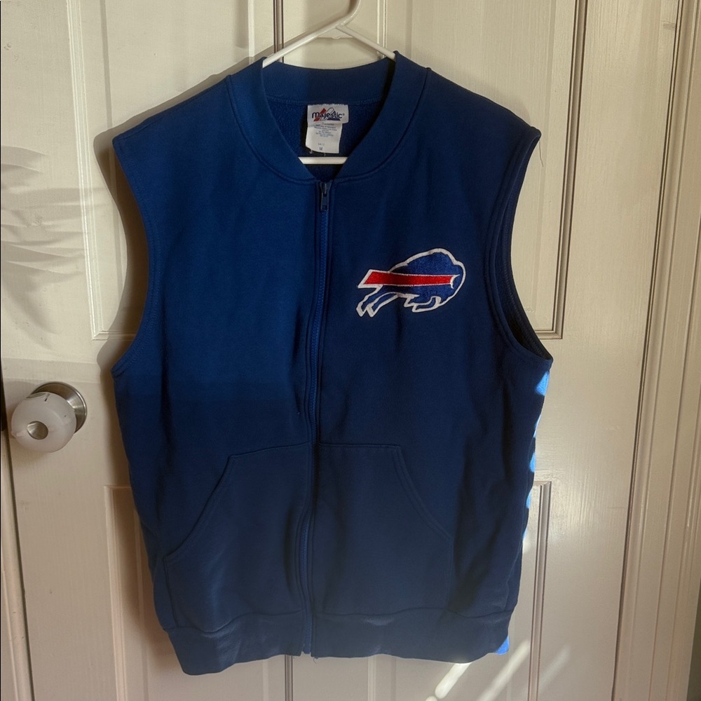 Blue NFL Team Zip-Up Vest vintage Buffalo bills size medium